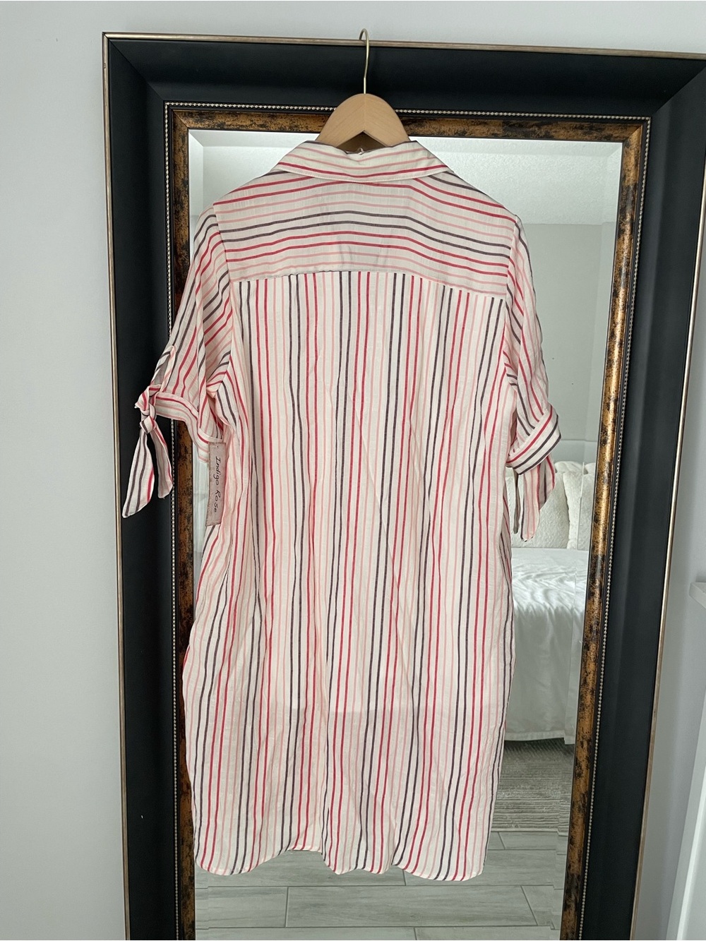 INDIGO ROSE Casual Pink Stripe Tunic Mini Dress - Picture 6 of 6